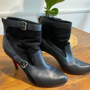 Christian Louboutin Leather/Suede Ankle Booties size euro 38 1/2